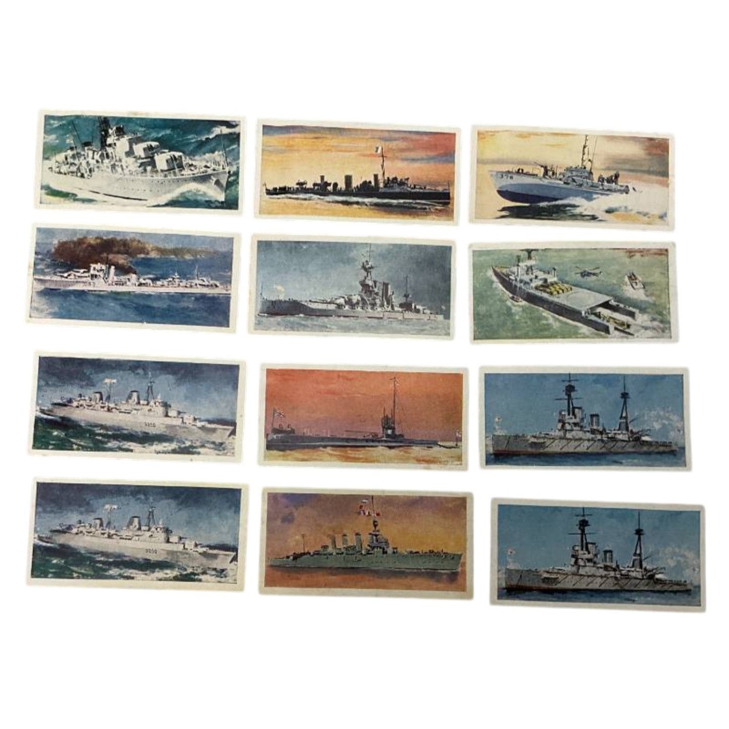 1962 Lyons Tea HMS Royal Navy Ship Cards Lot of 12 Mid-Century Ephemera