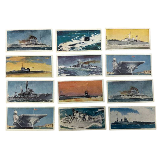 1962 Lyons Tea HMS Royal Navy Ship Card Lot (12) Mid-Century British Art