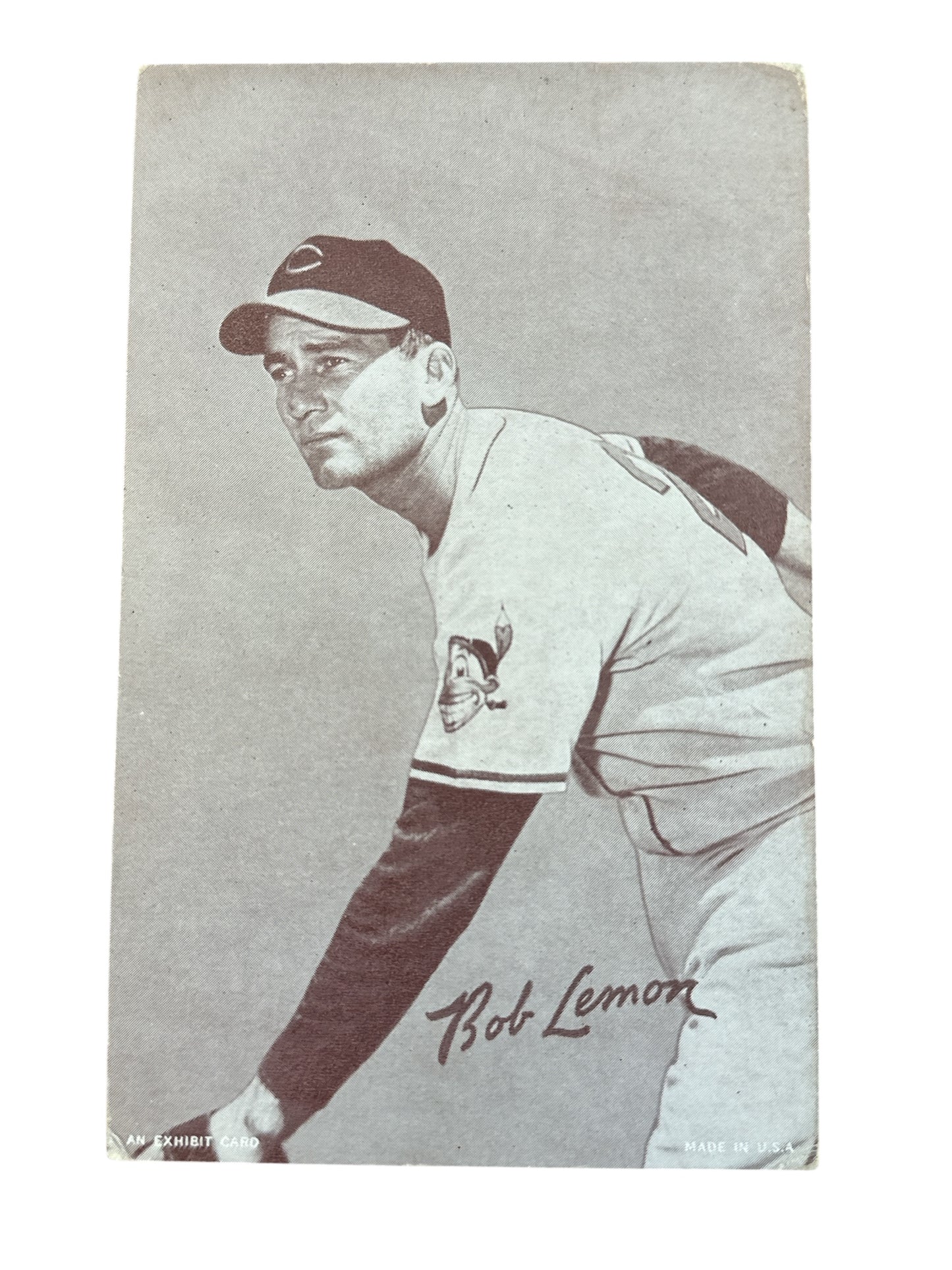 1950s Bob Lemon Exhibit Baseball Card HOF Cleveland Indians