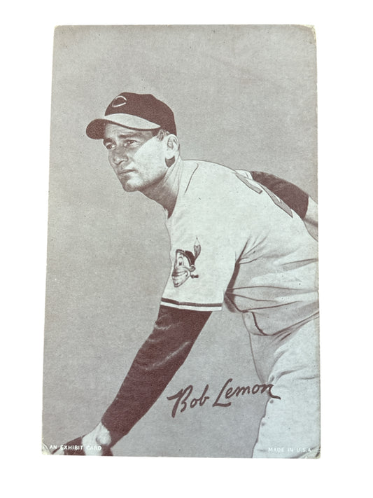1950s Bob Lemon Exhibit Baseball Card HOF Cleveland Indians