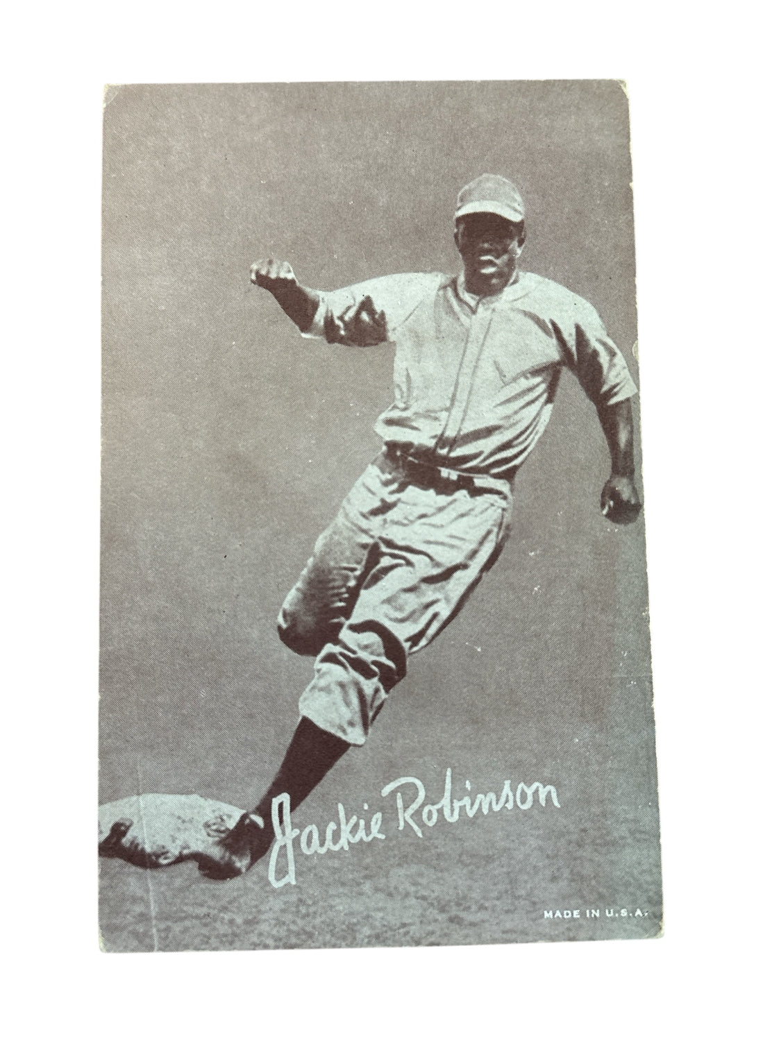 1950s Jackie Robinson Exhibit Card Running Pose Vintage Baseball HOF