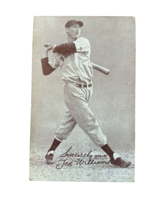 1940s Ted Williams Salutation Exhibit Card Boston Red Sox Vintage Baseball
