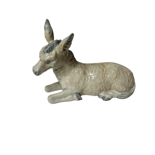 Vintage NAO by Lladró Lying Donkey Figurine #013 Porcelain Made in Spain