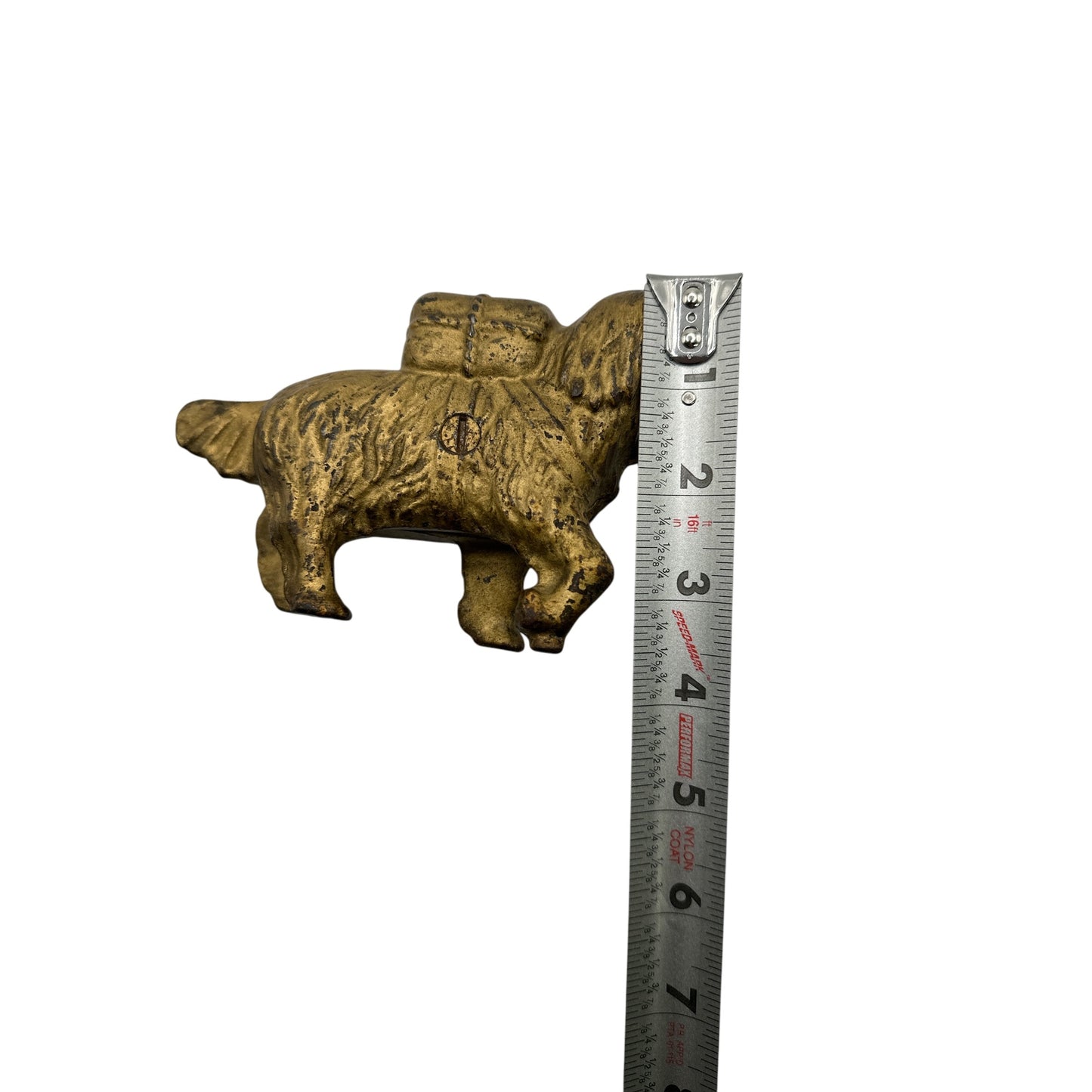 Antique Cast Iron St. Bernard Dog with Pack Still Bank, Early 20th C. Decor