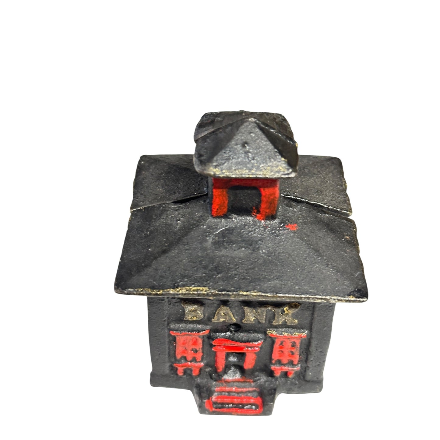 Antique Cast Iron Pagoda Still Bank Chinoiserie Architectural c. 1920s