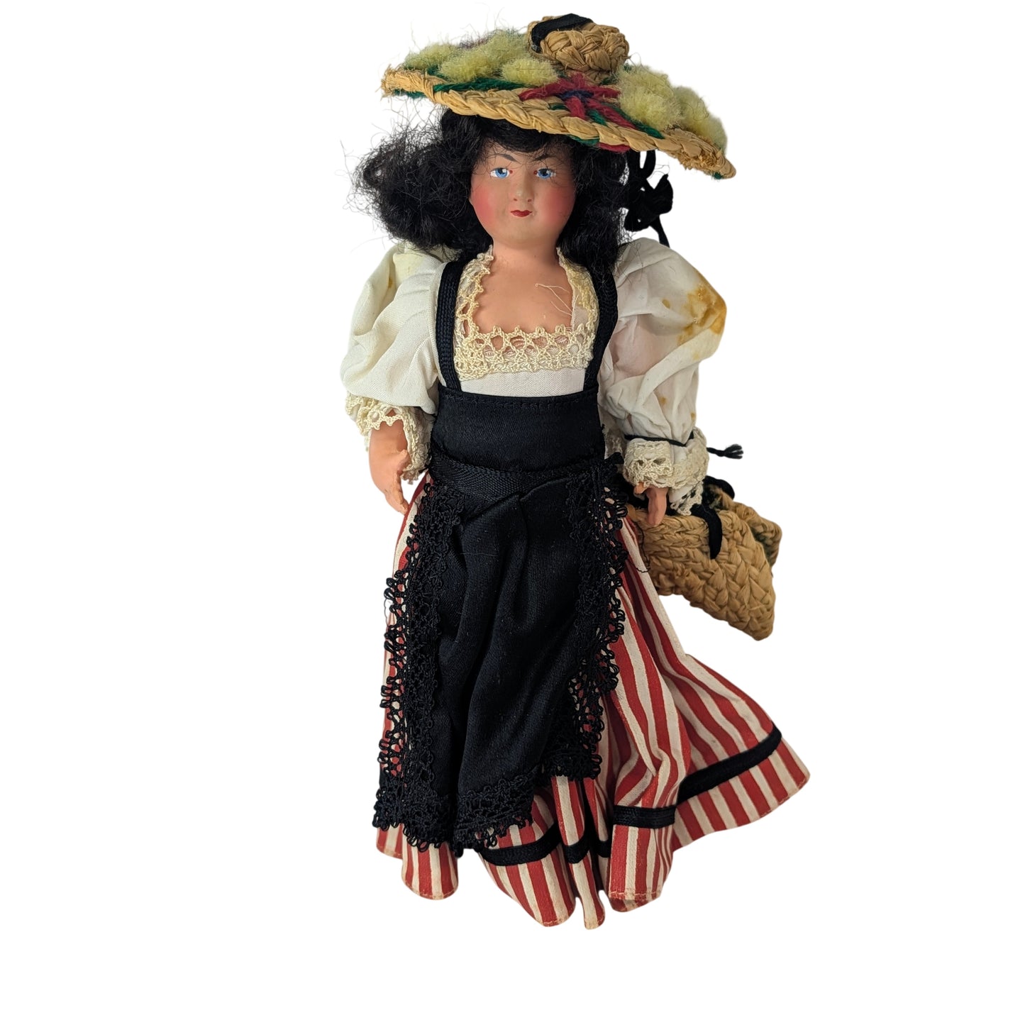 Vintage French Regional Costume Dolls Celluloid Pair Mid-Century France