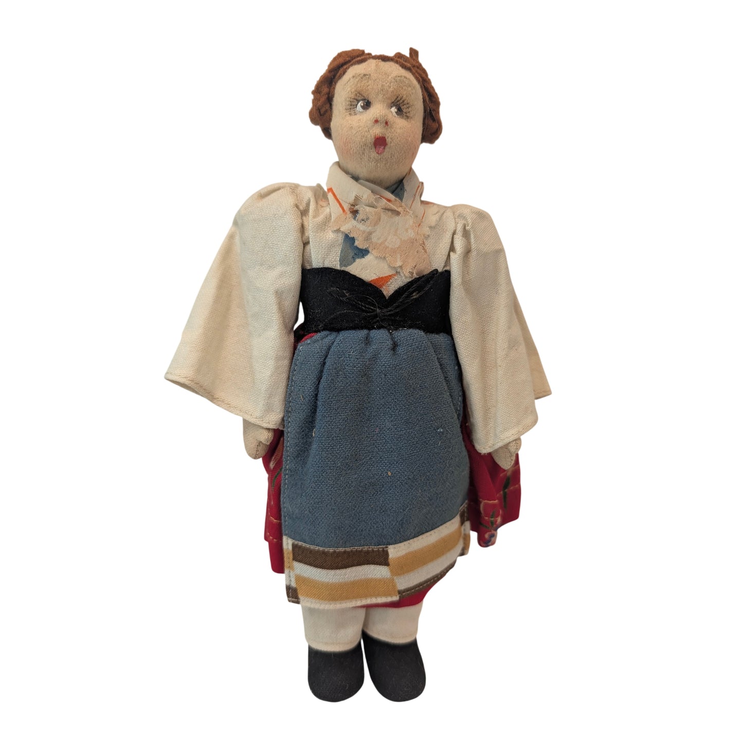Vintage 1940s Italian Ciociara Folk Art Cloth Doll Near East Industries Chicago