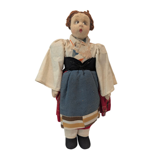 Vintage 1940s Italian Ciociara Folk Art Cloth Doll Near East Industries Chicago