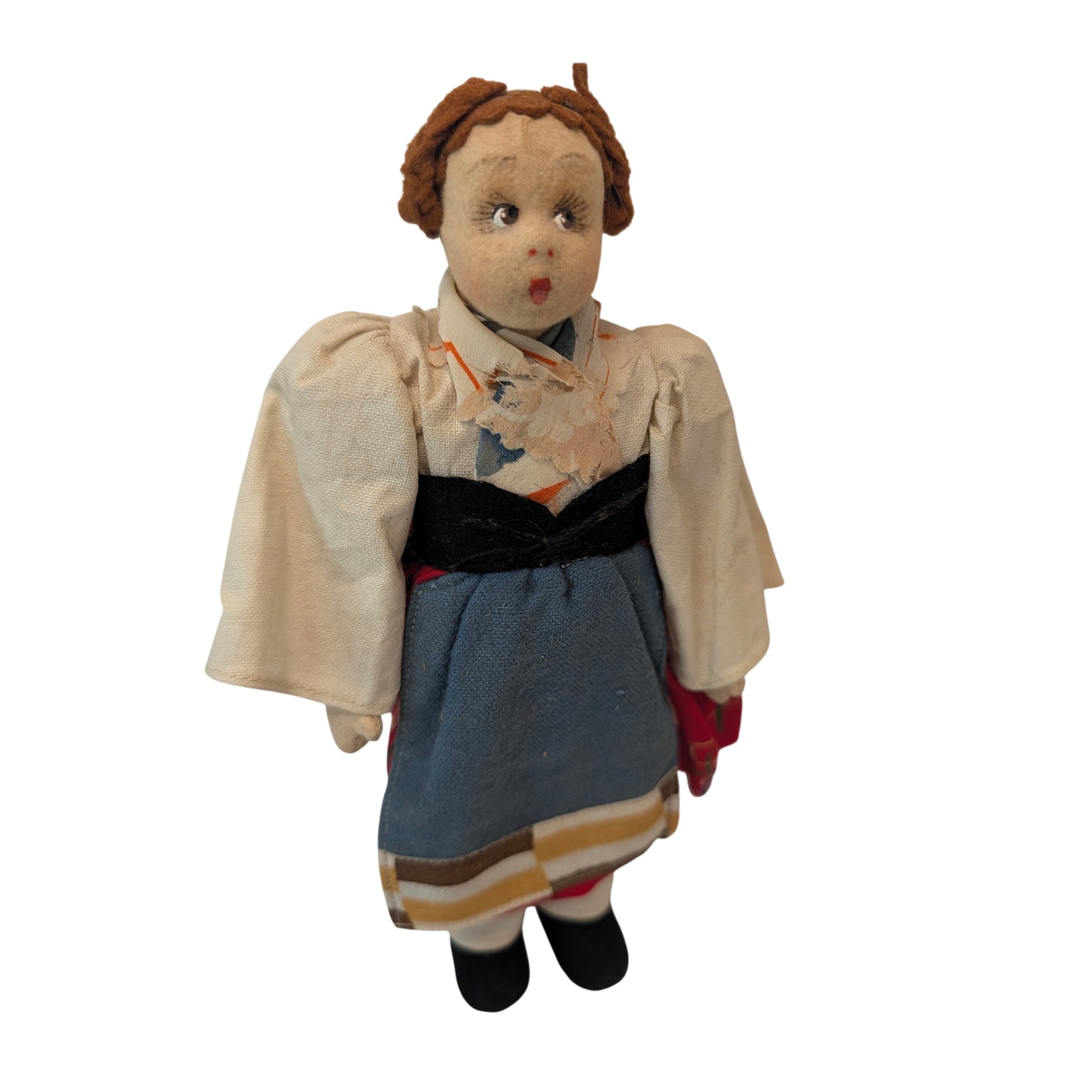 Vintage 1940s Italian Ciociara Folk Art Cloth Doll Near East Industries Chicago