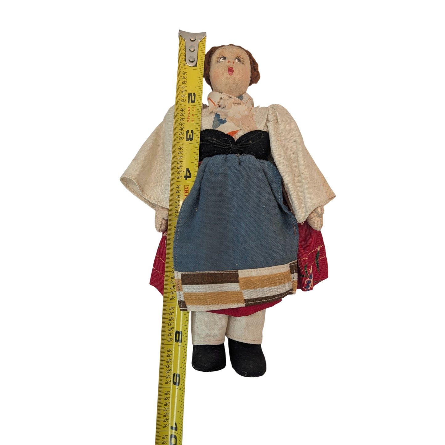 Vintage 1940s Italian Ciociara Folk Art Cloth Doll Near East Industries Chicago