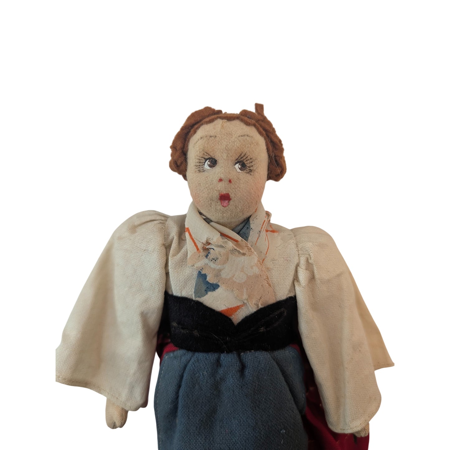 Vintage 1940s Italian Ciociara Folk Art Cloth Doll Near East Industries Chicago