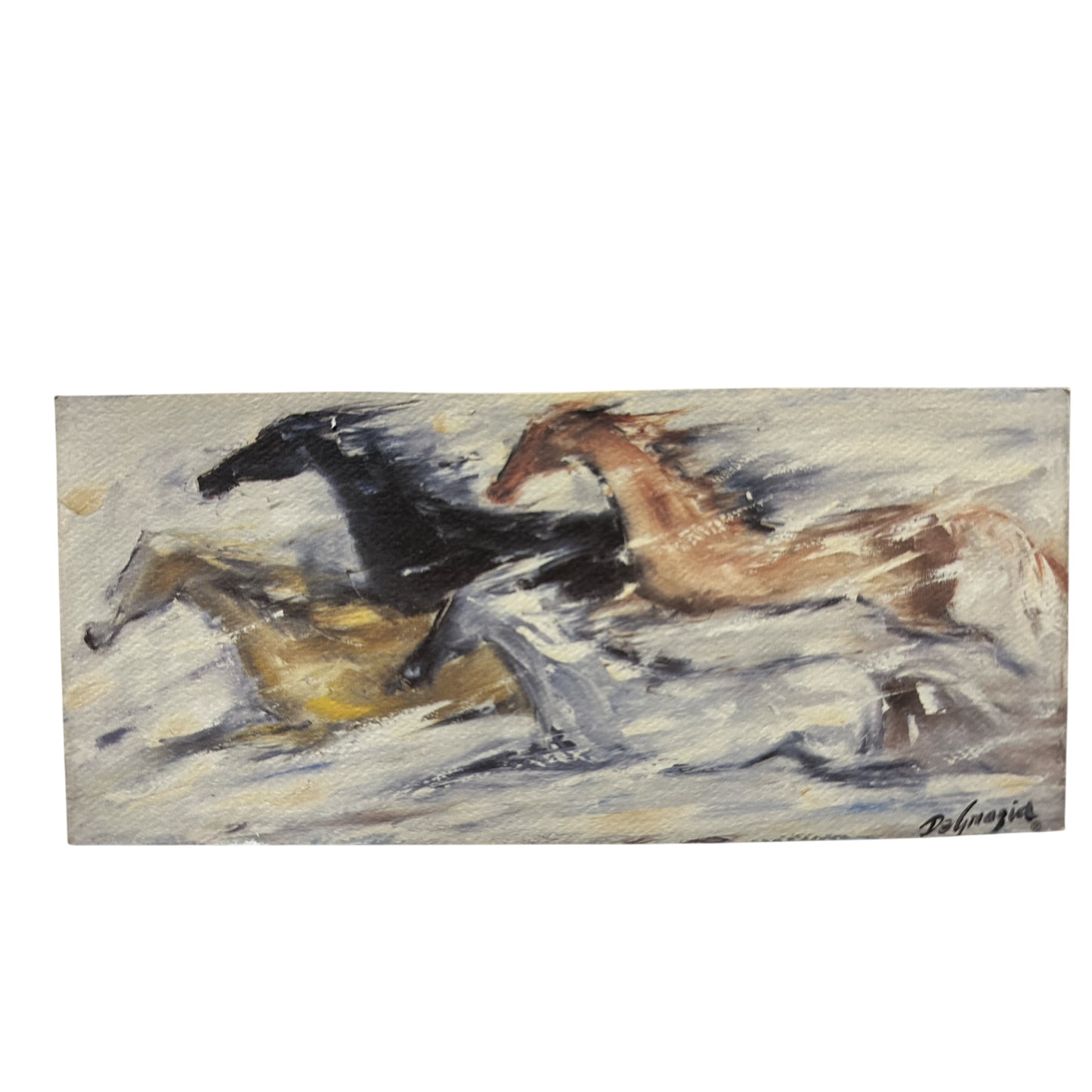 Signed DeGrazia Horse Painting Tall Case Art Clock, Southwestern Studio Art