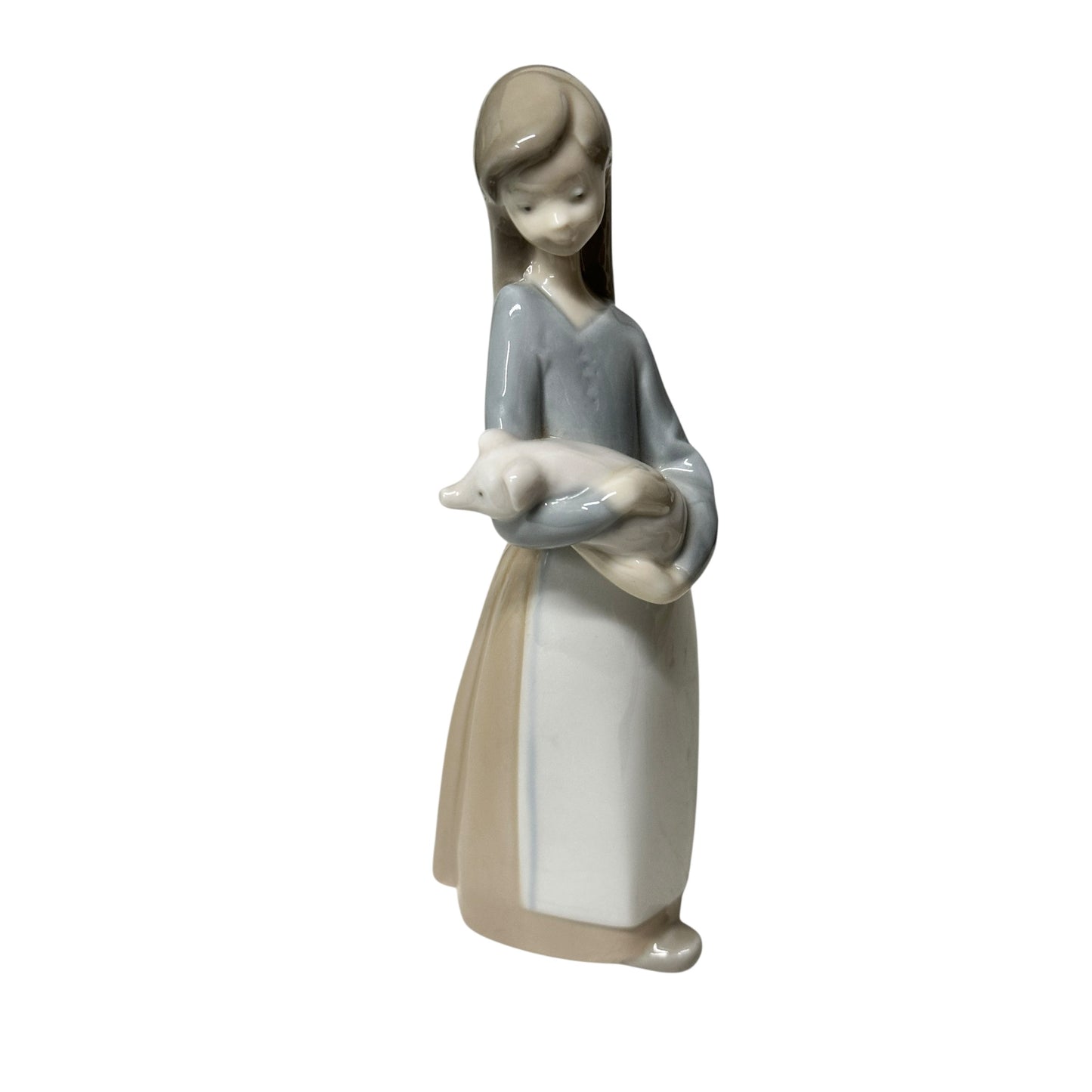 Vintage Lladró 4579 Girl with Pig Porcelain Figurine Fulgencio García Spain