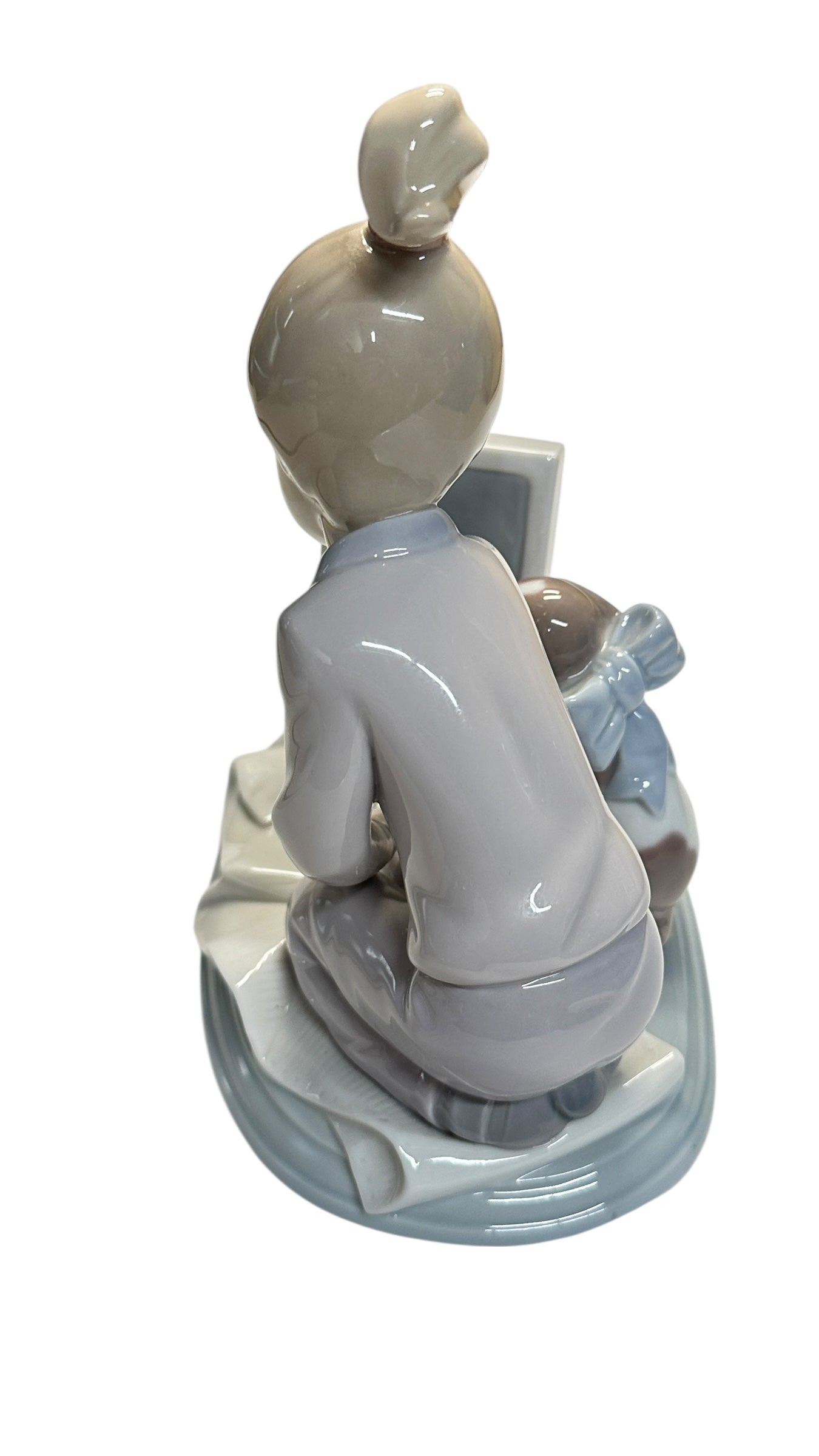Vintage Lladró 'My First Computer' #6022 Figurine Girl & Dog 1994
