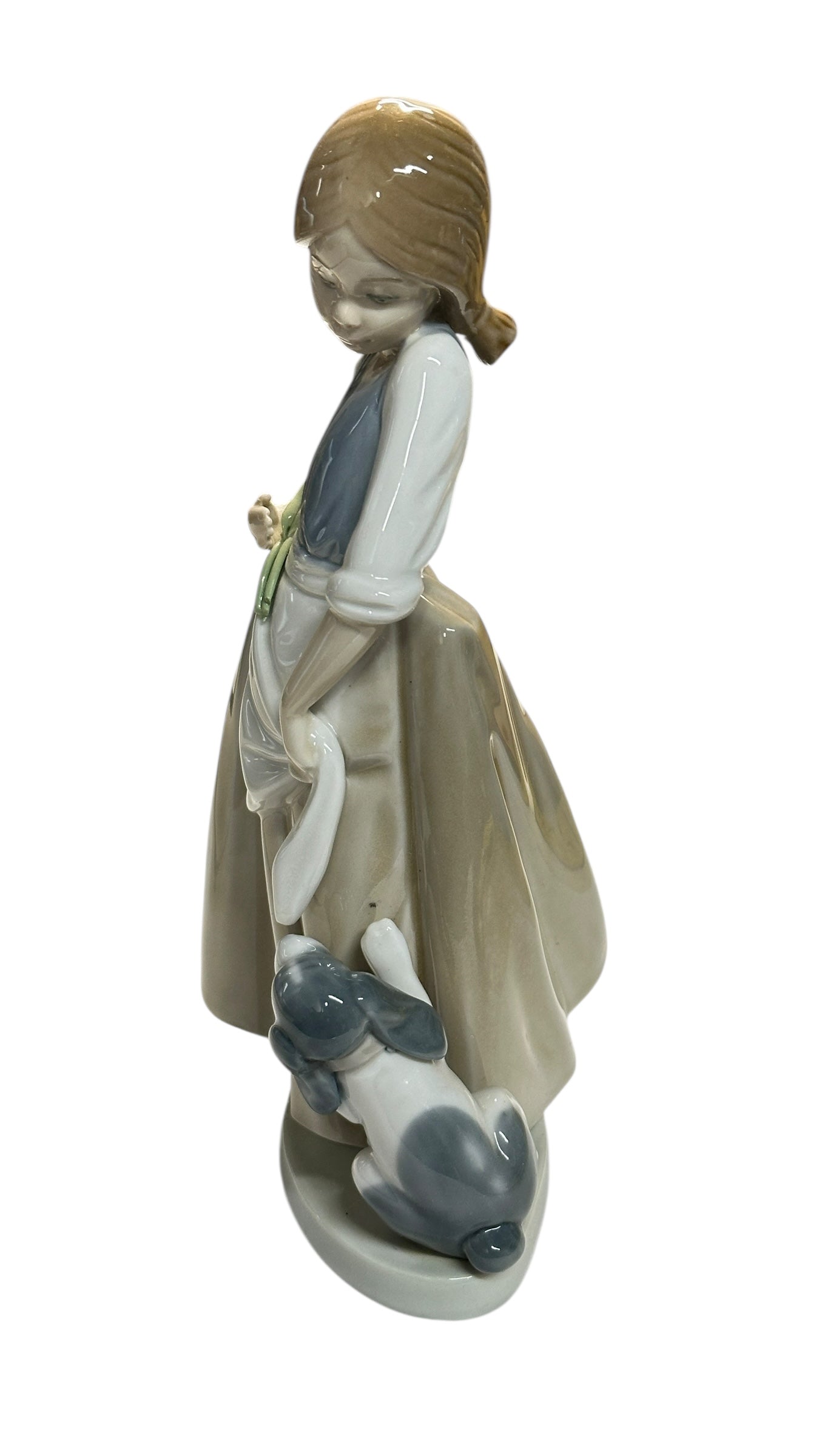 Vintage NAO by Lladró Girl & Puppy Porcelain Figurine #214 Hand Made in Spain