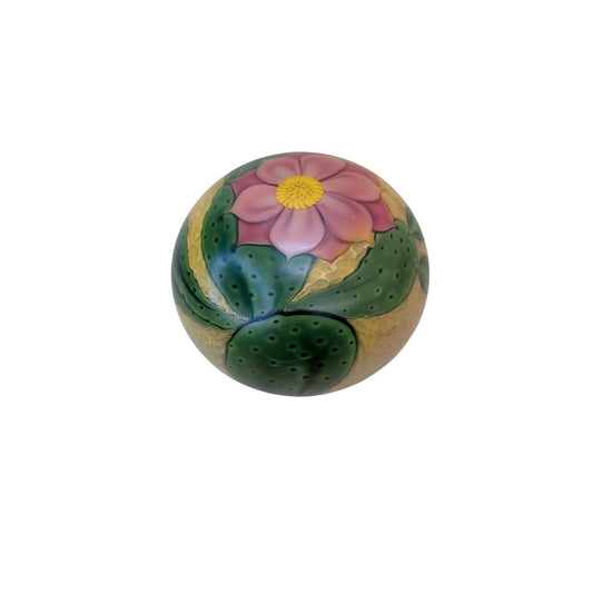 Signed David R. White Orient & Flume LE Cactus Flower Art Glass Paperweight