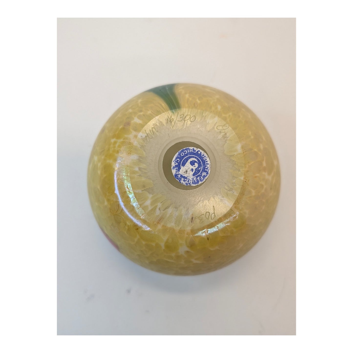 Signed David R. White Orient & Flume LE Cactus Flower Art Glass Paperweight