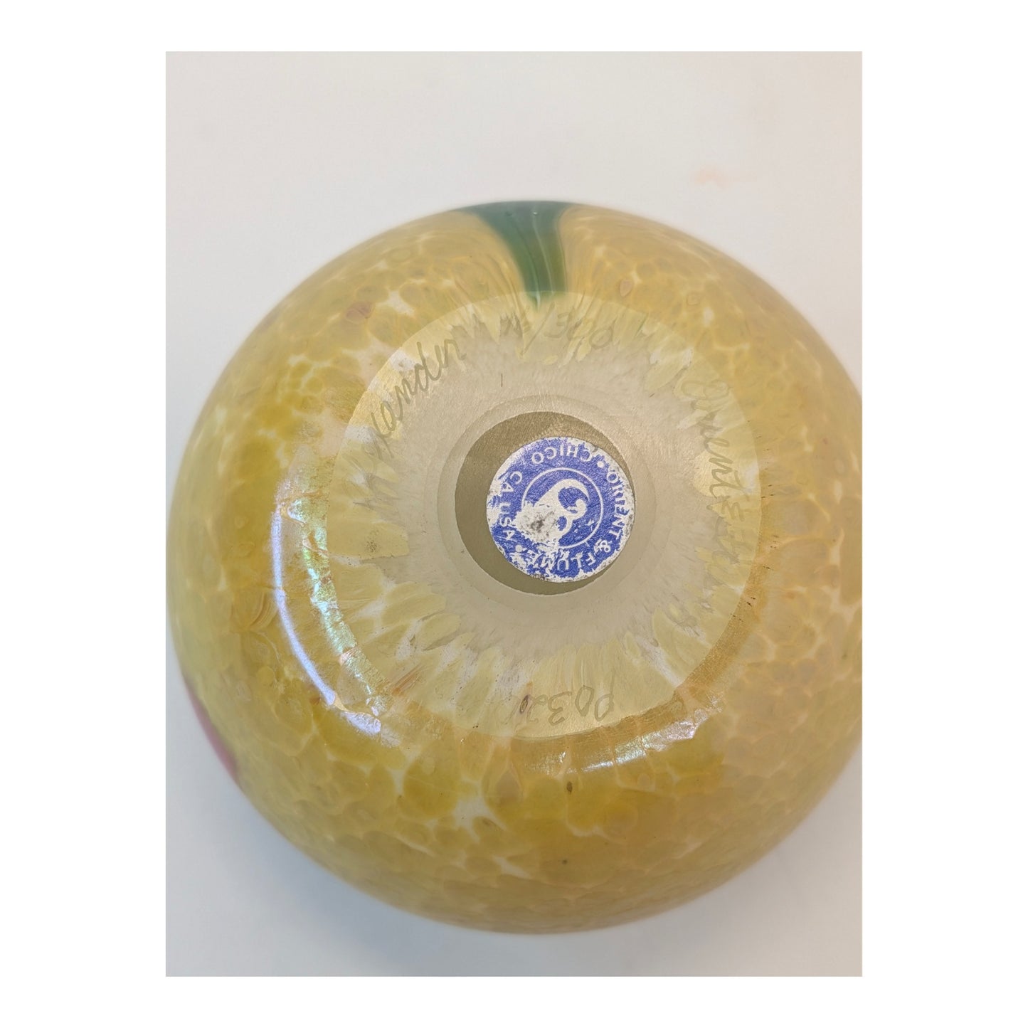 Signed David R. White Orient & Flume LE Cactus Flower Art Glass Paperweight