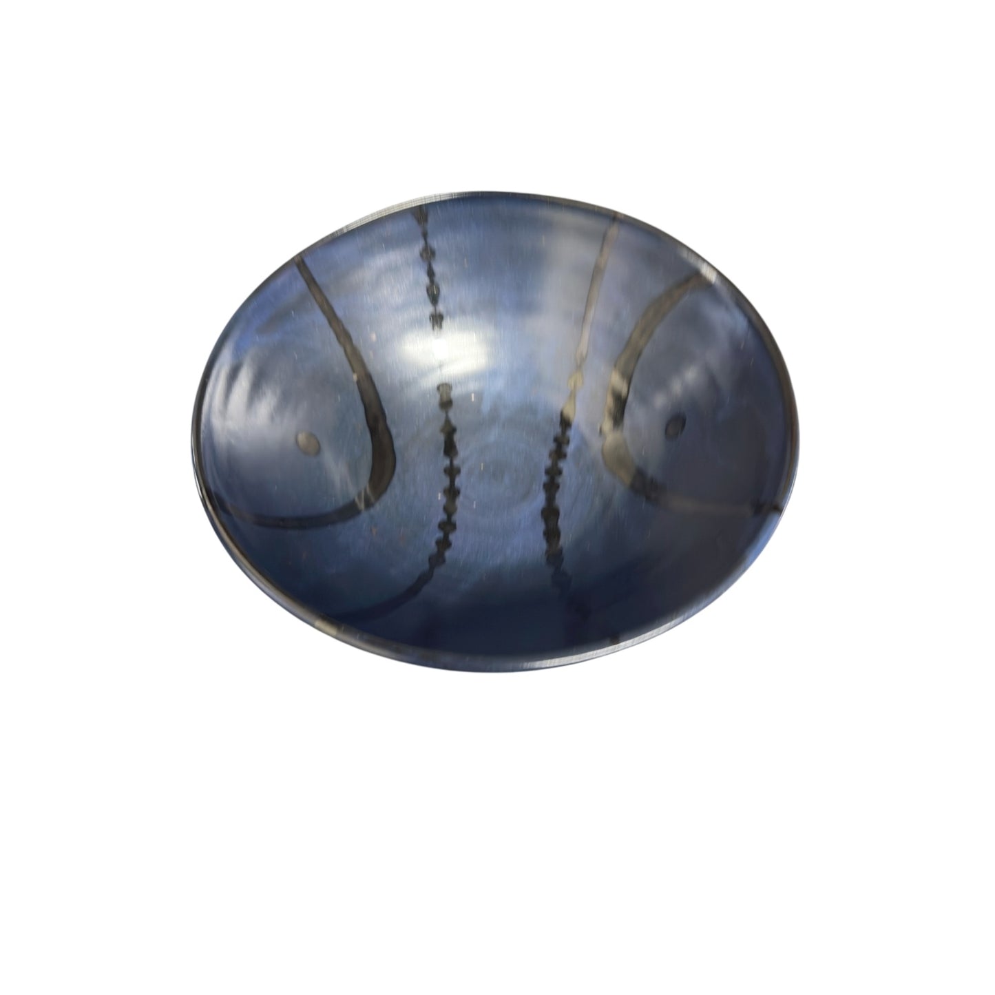 Eckels Studio Pottery Large Centerpiece Bowl Cobalt Abstract Glaze 11.5"