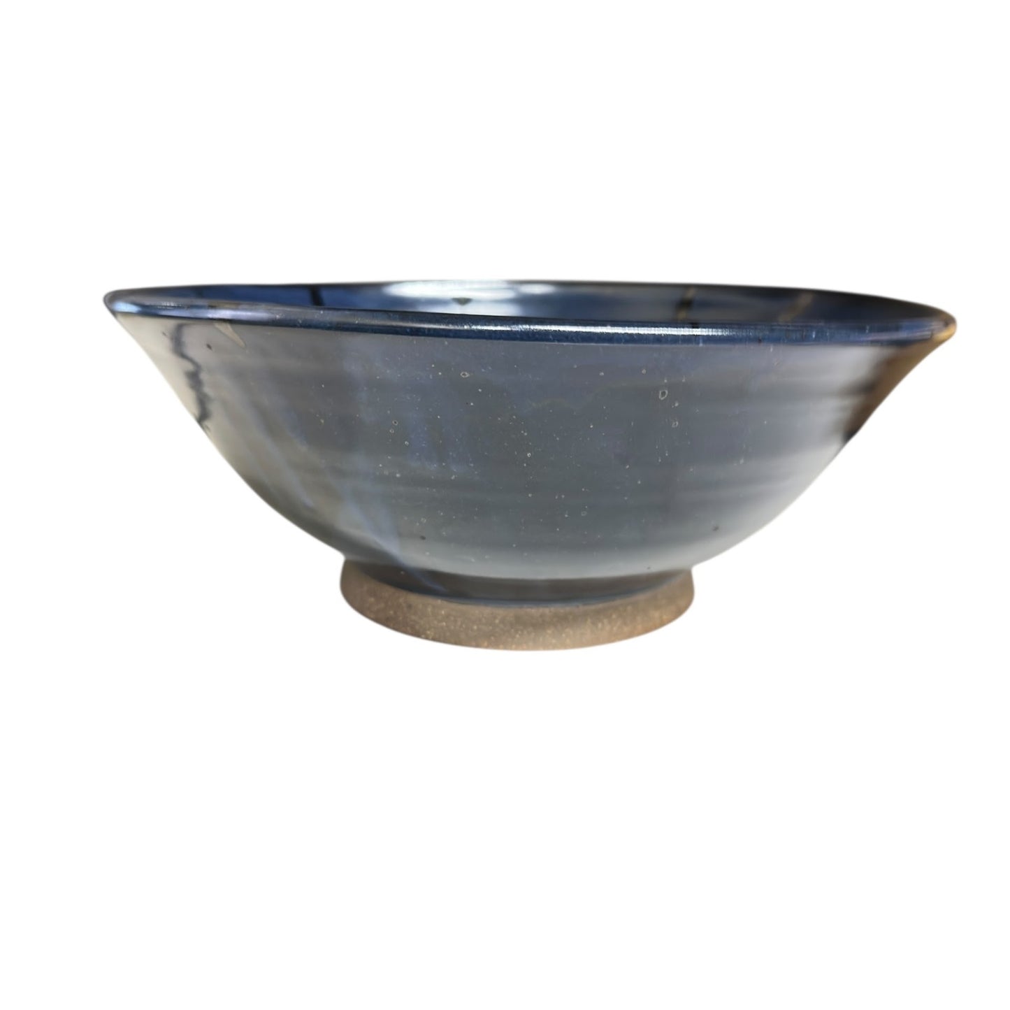Eckels Studio Pottery Large Centerpiece Bowl Cobalt Abstract Glaze 11.5"