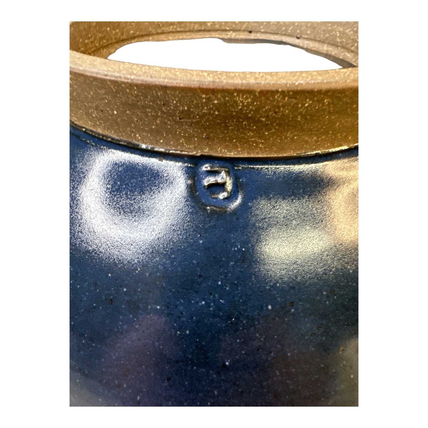 Eckels Studio Pottery Large Centerpiece Bowl Cobalt Abstract Glaze 11.5"