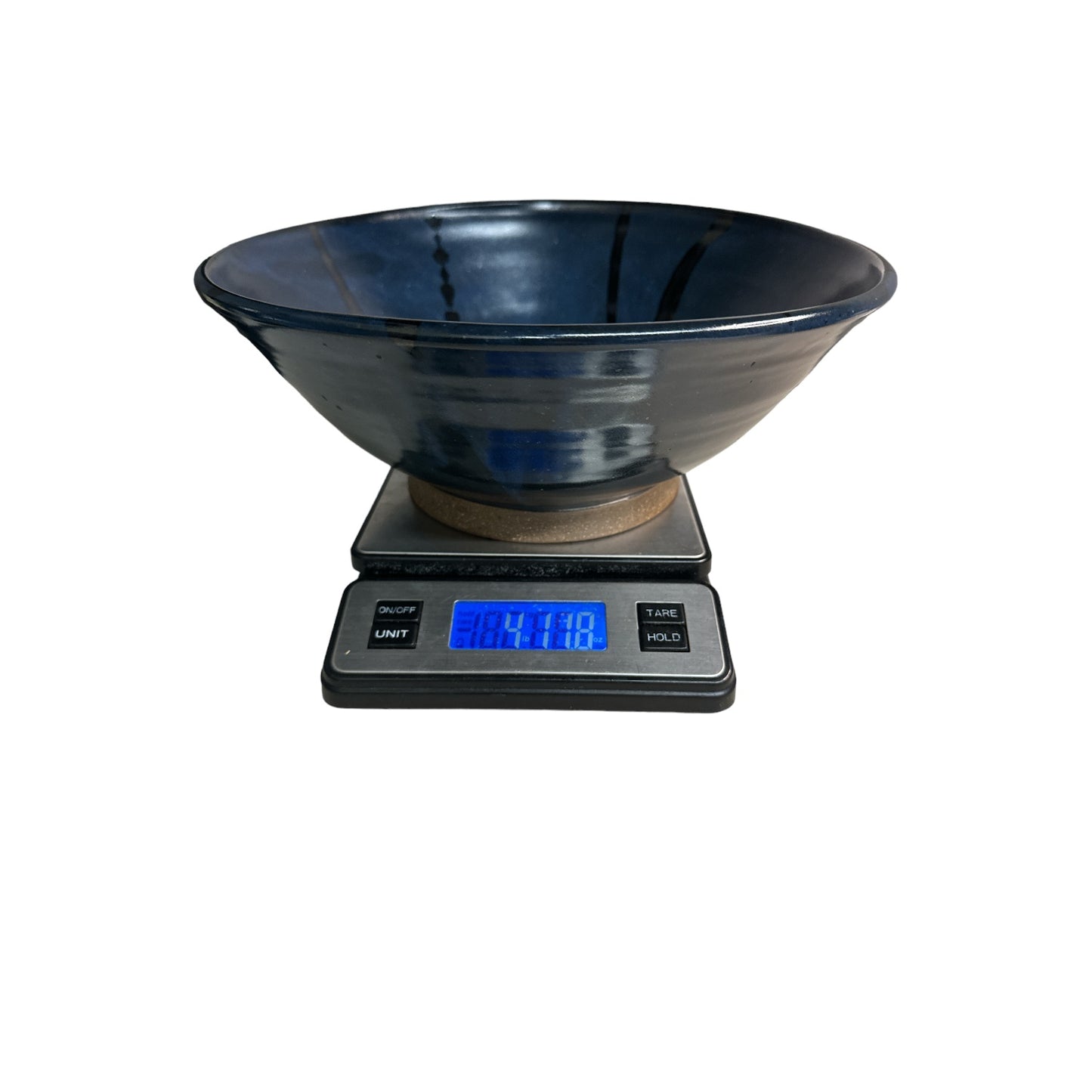 Eckels Studio Pottery Large Centerpiece Bowl Cobalt Abstract Glaze 11.5"