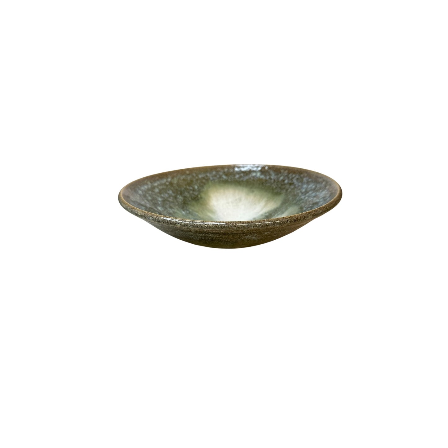 Studio Pottery Bowl Green Crystalline Reactive Glaze 8.5" Signed