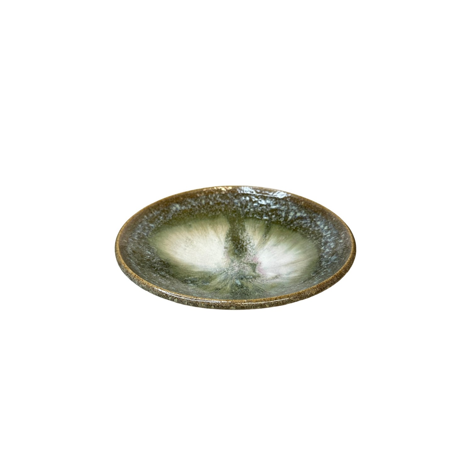 Studio Pottery Bowl Green Crystalline Reactive Glaze 8.5" Signed