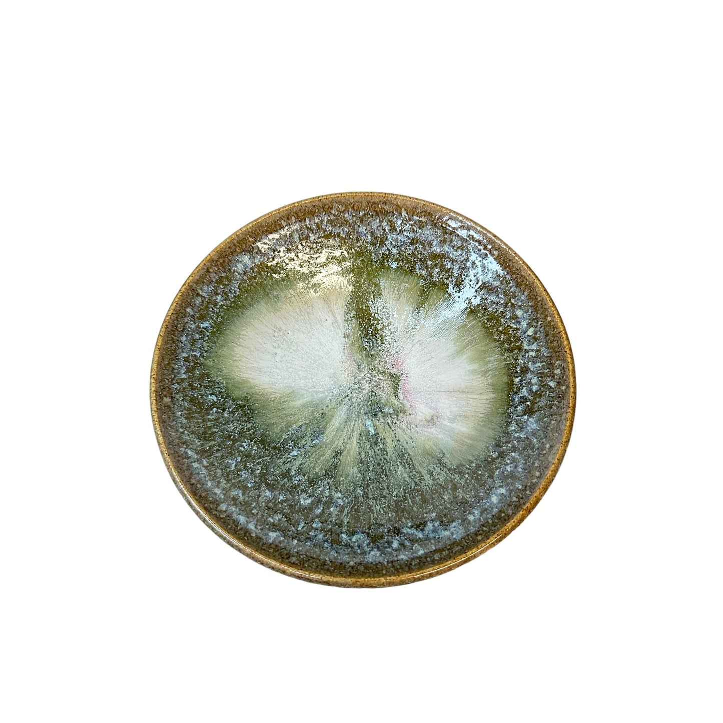 Studio Pottery Bowl Green Crystalline Reactive Glaze 8.5" Signed