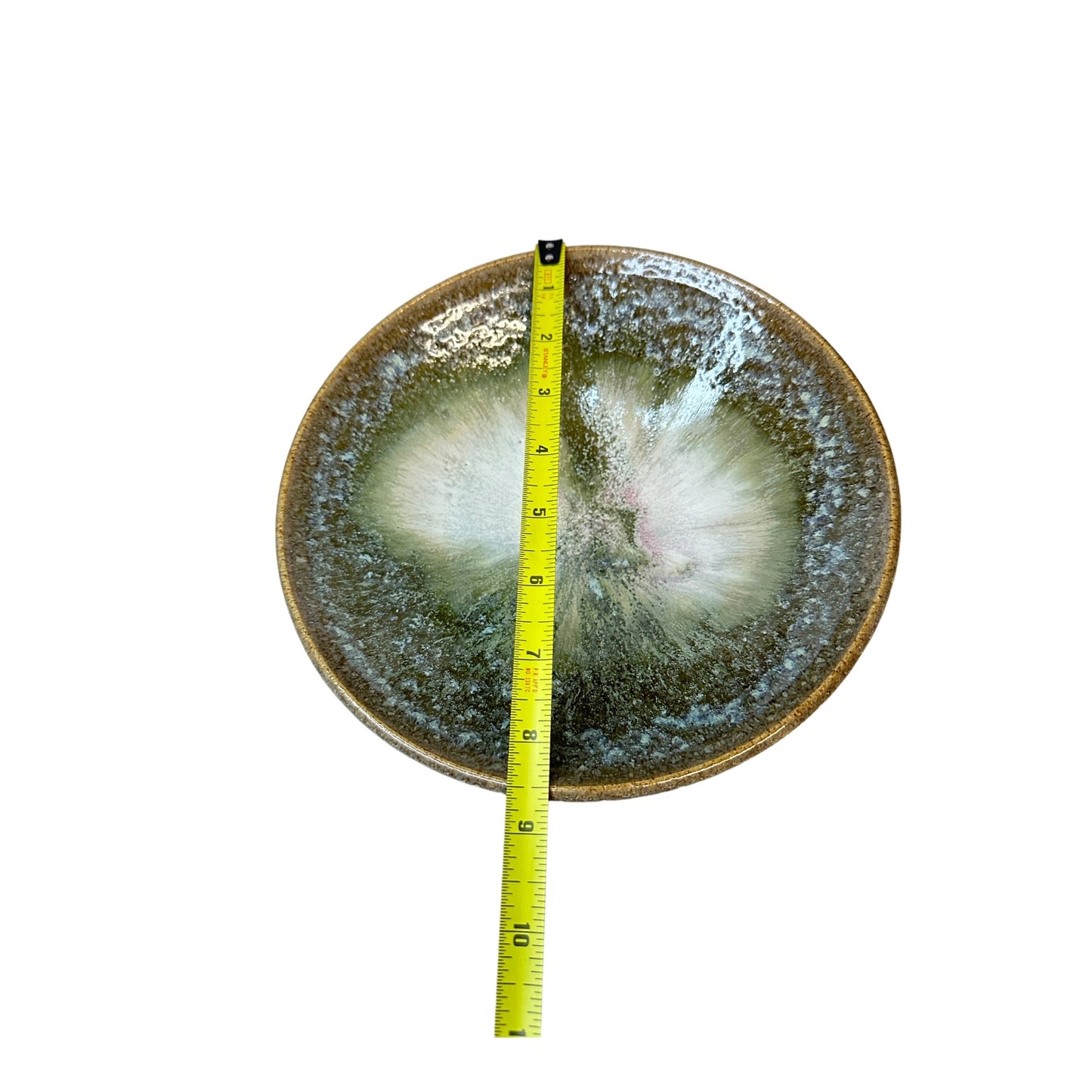 Studio Pottery Bowl Green Crystalline Reactive Glaze 8.5" Signed
