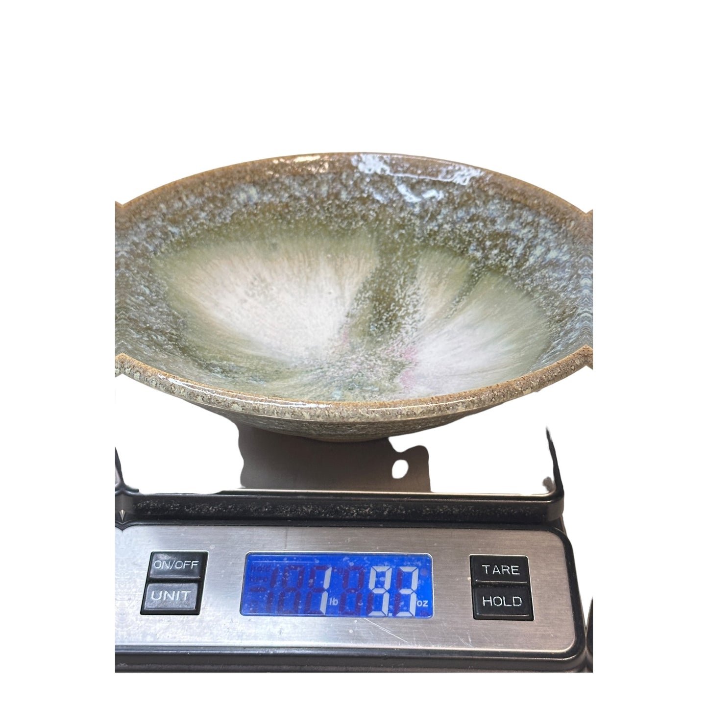 Studio Pottery Bowl Green Crystalline Reactive Glaze 8.5" Signed