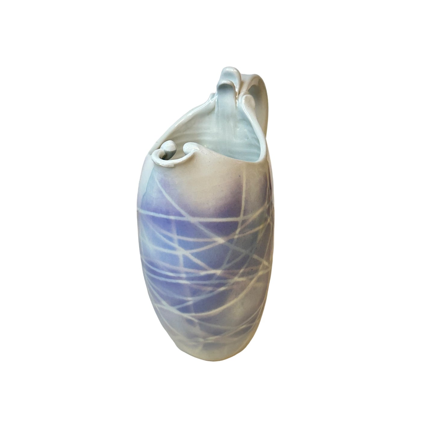 Vintage Jim Loso Studio Art Pottery Pitcher Abstract Glazed Porcelain Minnesota