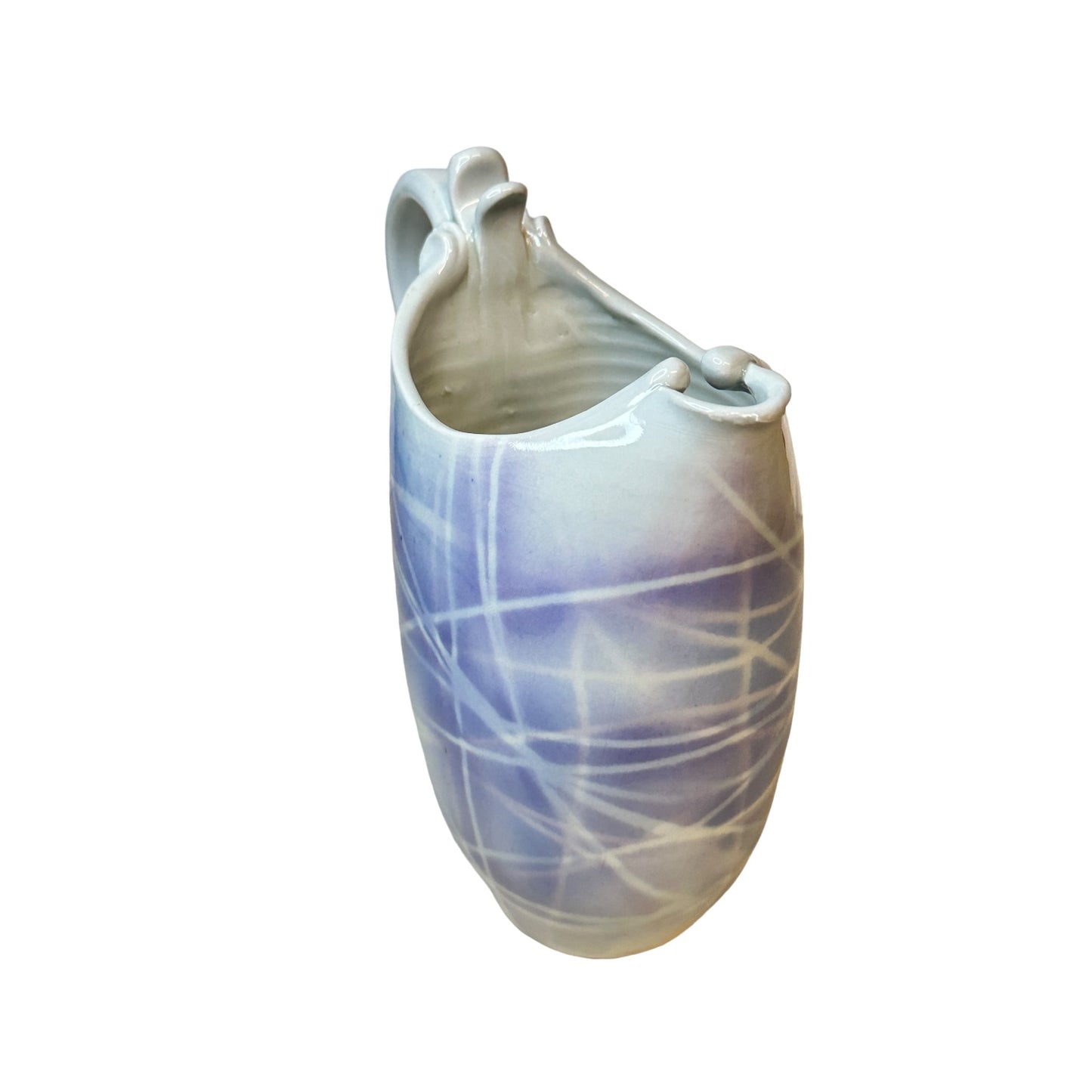 Vintage Jim Loso Studio Art Pottery Pitcher Abstract Glazed Porcelain Minnesota
