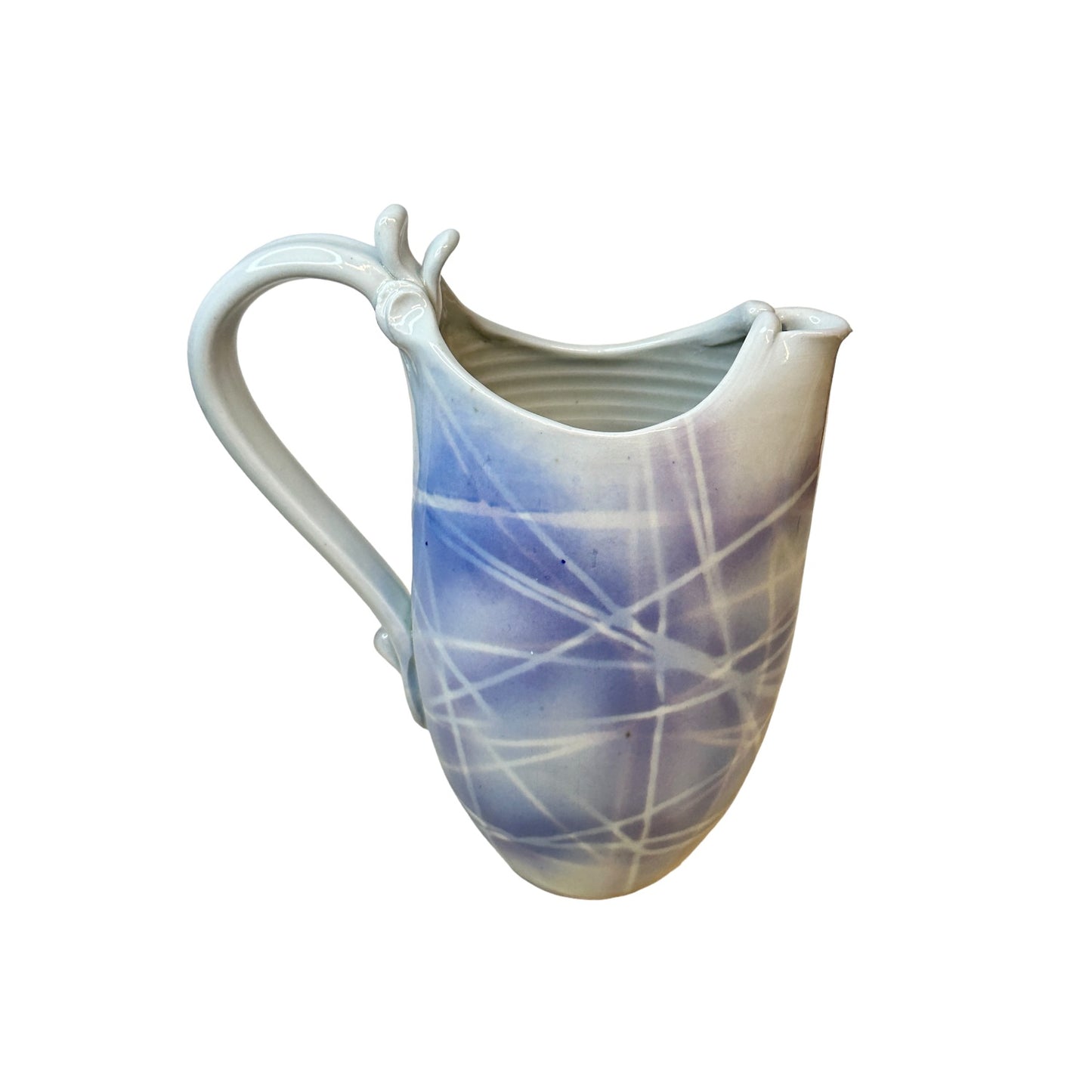 Vintage Jim Loso Studio Art Pottery Pitcher Abstract Glazed Porcelain Minnesota