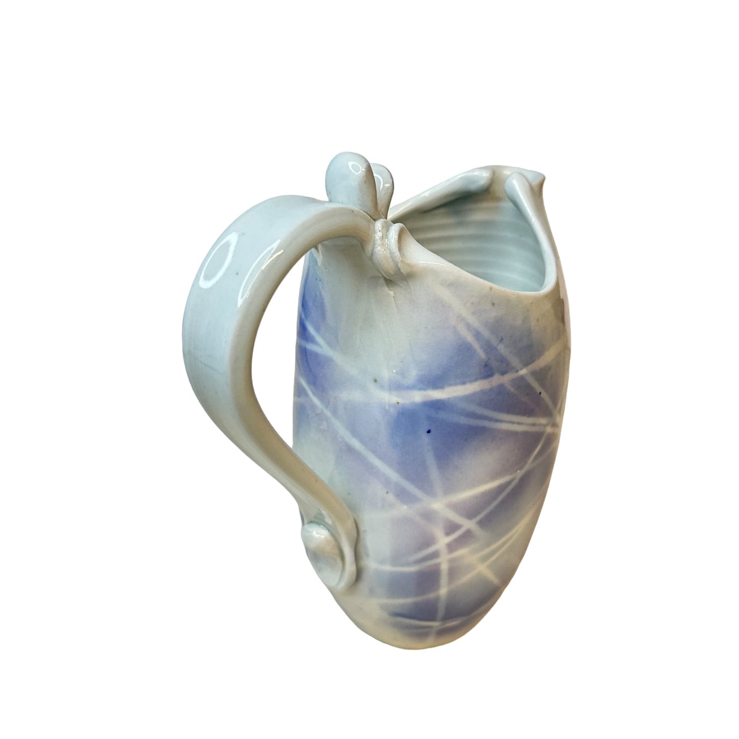 Vintage Jim Loso Studio Art Pottery Pitcher Abstract Glazed Porcelain Minnesota