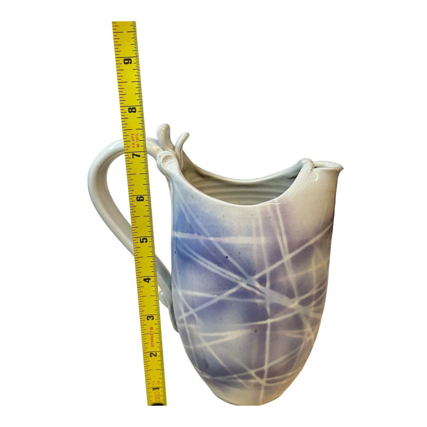 Vintage Jim Loso Studio Art Pottery Pitcher Abstract Glazed Porcelain Minnesota