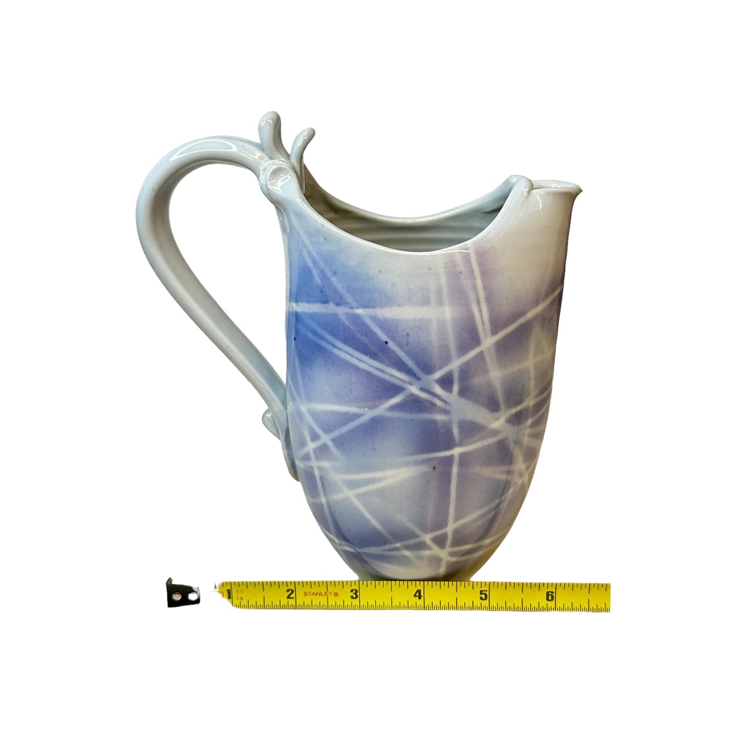 Vintage Jim Loso Studio Art Pottery Pitcher Abstract Glazed Porcelain Minnesota