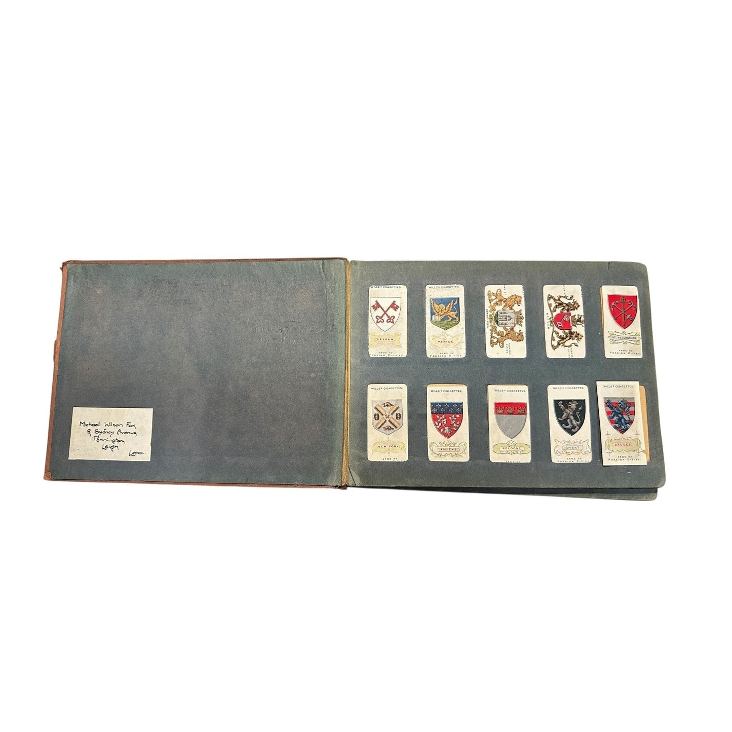 Antique Wills's Cigarette Card Album c. 1910s Heraldry & First Aid Cards