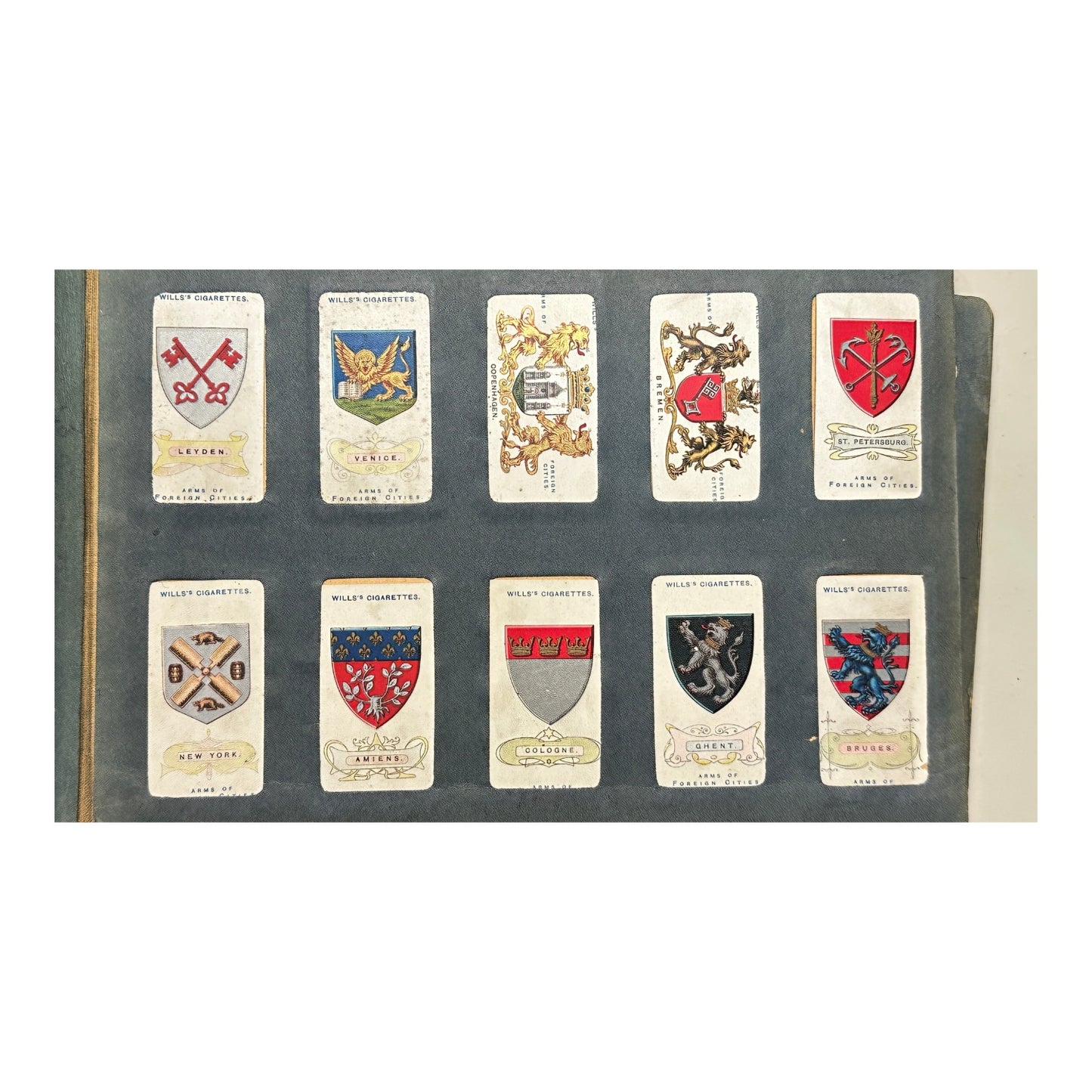 Antique Wills's Cigarette Card Album c. 1910s Heraldry & First Aid Cards