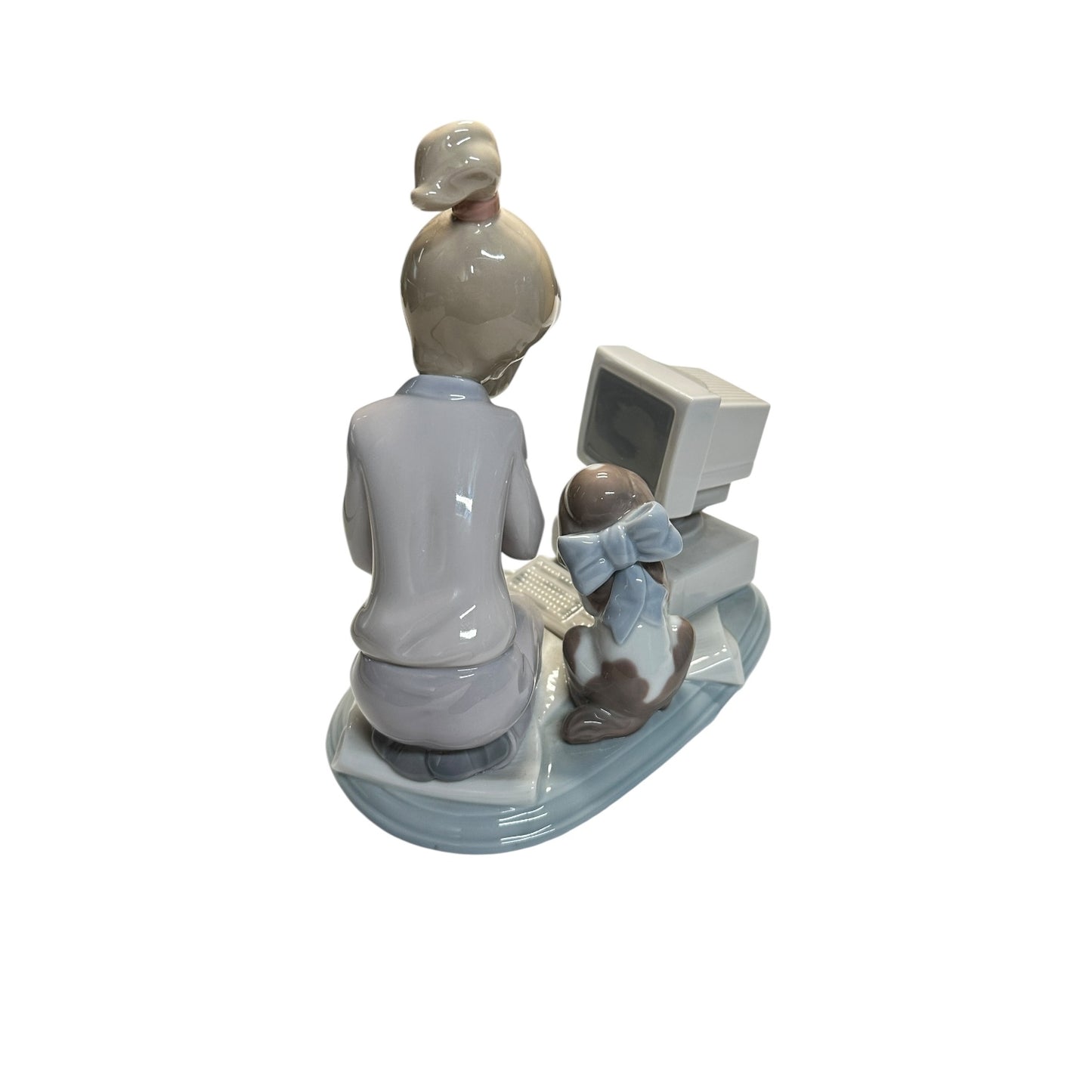 Vintage 1994 Lladró 'My First Computer' #6098 Porcelain Figurine Spain