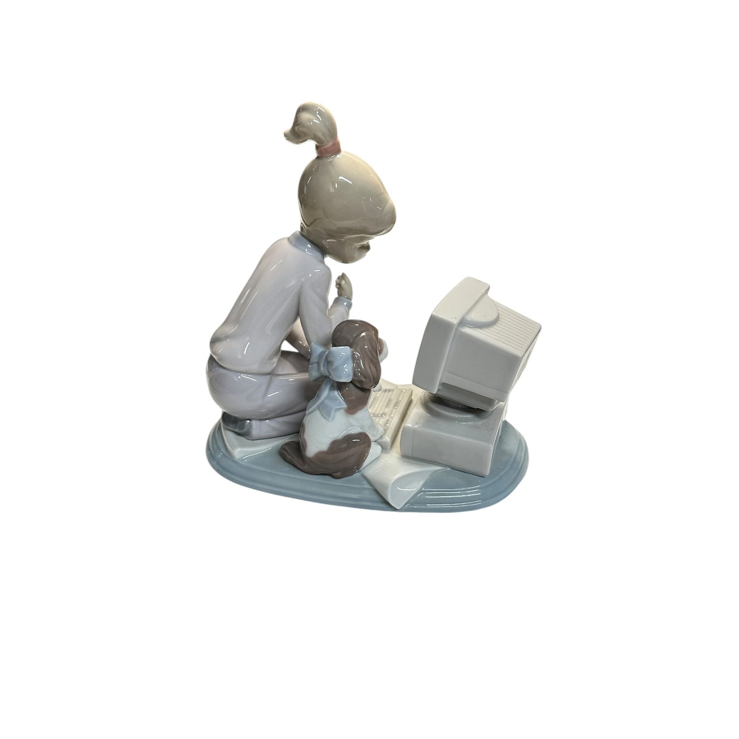 Vintage 1994 Lladró 'My First Computer' #6098 Porcelain Figurine Spain