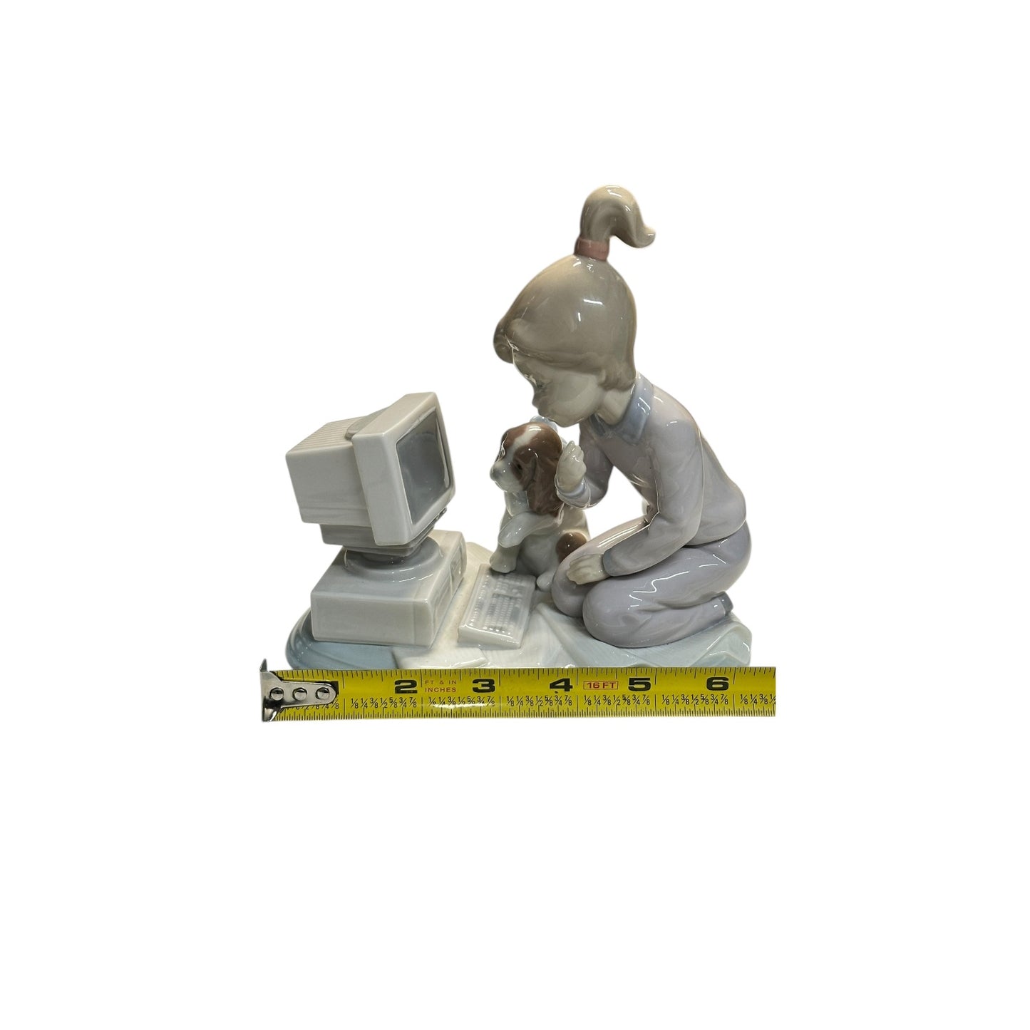Vintage 1994 Lladró 'My First Computer' #6098 Porcelain Figurine Spain