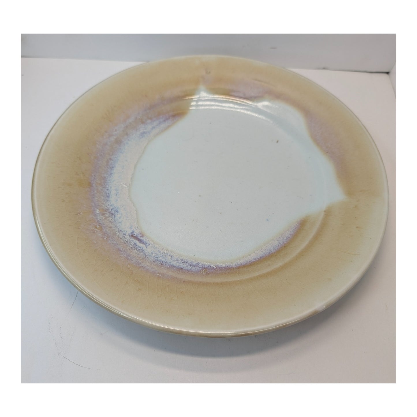 Vintage A.L. Kasten German Studio Art Pottery Plate, Mid-Century Luster Glaze