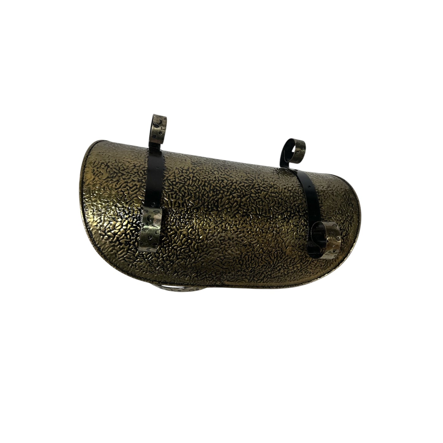 Vintage Mid-Century Hammered Brass Log Holder Fireplace Caddy