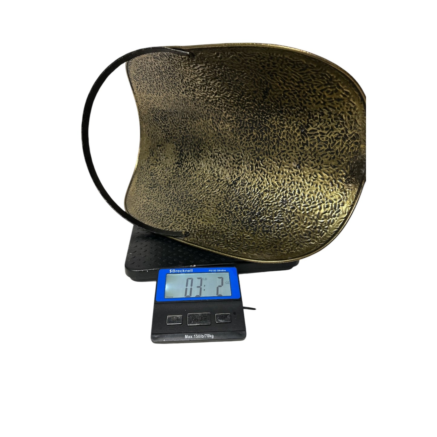 Vintage Mid-Century Hammered Brass Log Holder Fireplace Caddy