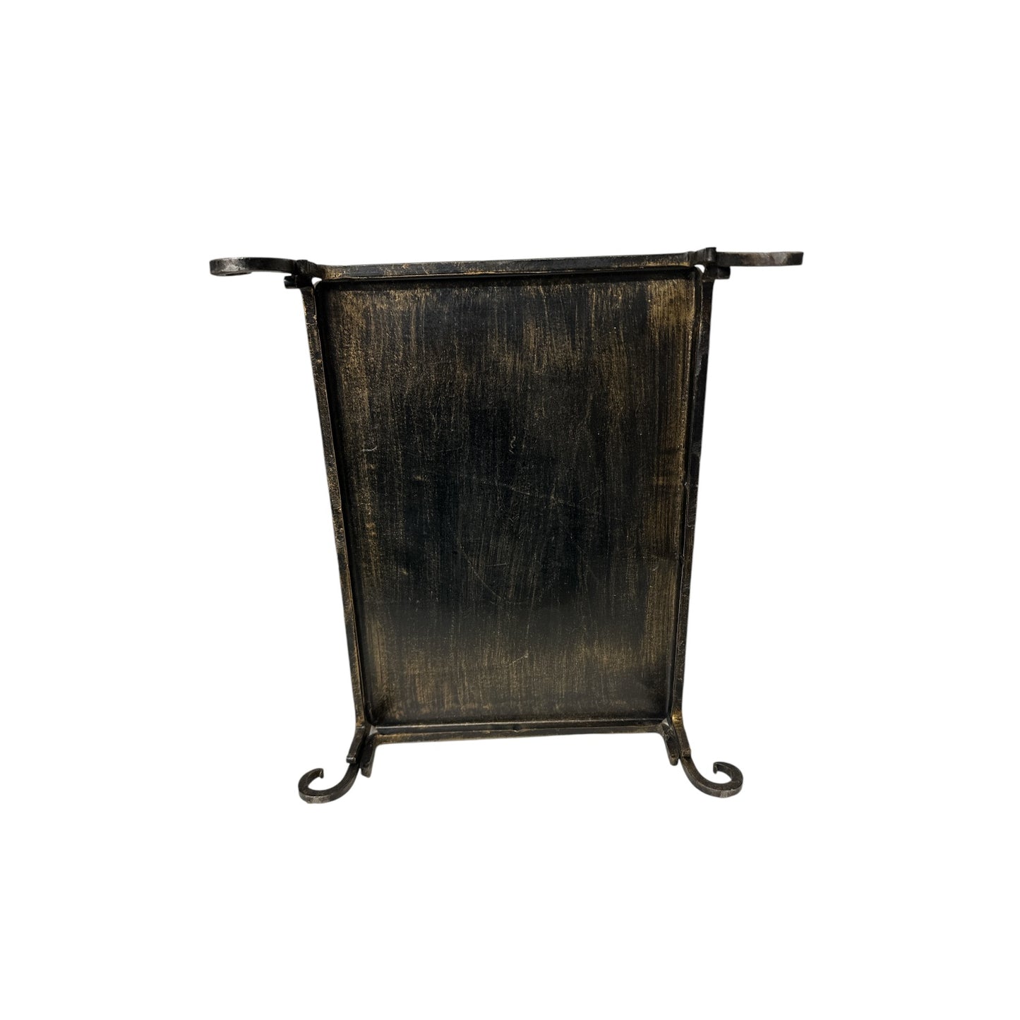 Vintage Wrought Iron Log Holder Spanish Revival Scrollwork Magazine Rack
