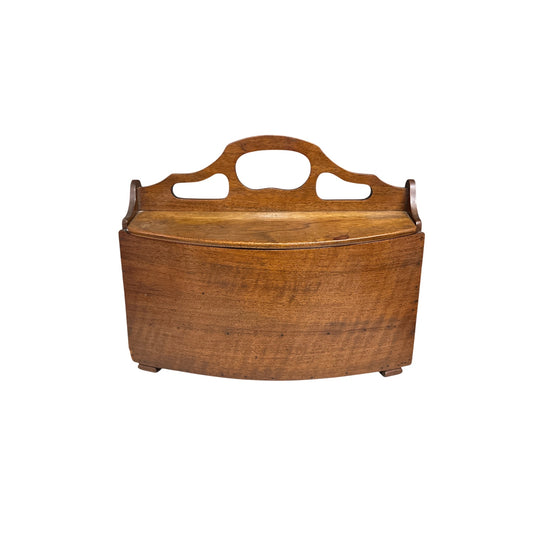Vintage Colonial Oak Wall Box with Drawer | Rustic Farmhouse Storage Caddy