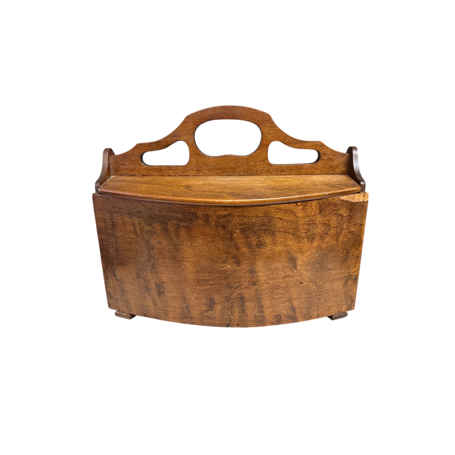 Vintage Colonial Oak Wall Box with Drawer | Rustic Farmhouse Storage Caddy
