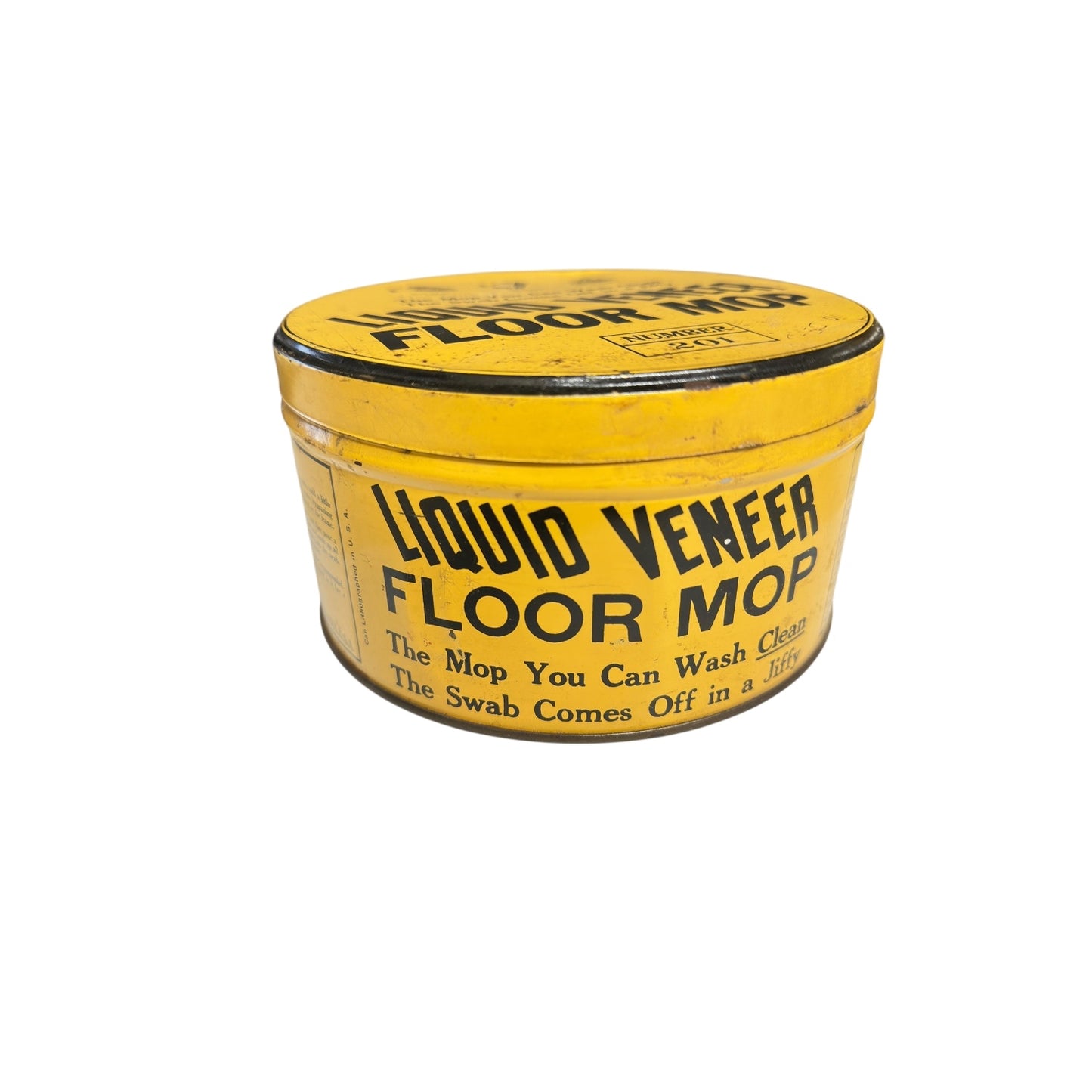 Vintage Liquid Veneer Mop Tin General Store Display No. 201