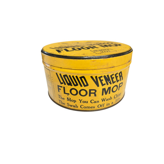 Vintage Liquid Veneer Mop Tin General Store Display No. 201